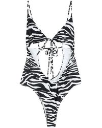 The Attico - Lace-Up Cut-Out One-Piece - Lyst