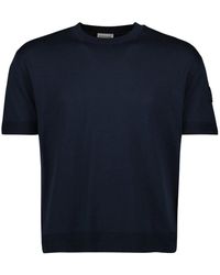 Moncler - Zijden & Katoenen Gebreid T-Shirt - Lyst