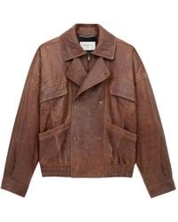 Saint Laurent - Crossed Leather Jacket - Lyst