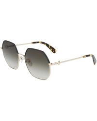 Longchamp - Accessoires ,Geel ,Elegante Metalen Zonnebril - Lyst