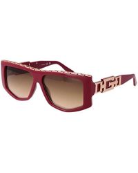 Guess - Accessoires ,Rood ,Rode Gespiegelde Gradient Zonnebril - Lyst