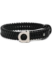 Ferragamo - Accessoires ,Zwart ,Leer Gancini Armband - Lyst