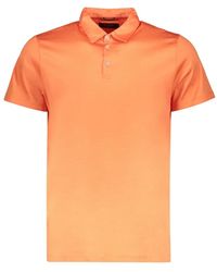 Moorer - Tops ,Oranje ,Katoen Katoenen Poloshirt Met Nacre-Knopen - Lyst