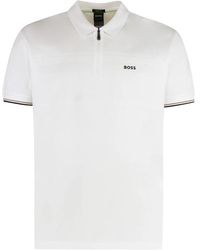 HUGO - Katoenen Polo Geribbelde Randen Regular Fit - Lyst