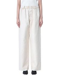 Maison Margiela - Broeken ,Katoen Katoenen Wide Leg Broek - Lyst