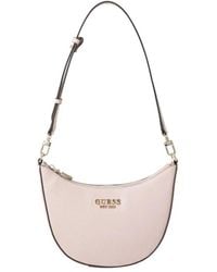 Guess - Rosa handtasche aus eco-leder mit goldenen details - Lyst