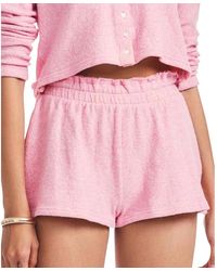 LoveShackFancy - Korte Broeken ,Roze ,Katoen Roze Delvina Shorts Met Ruche - Lyst