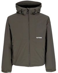 Iuter - Jassen ,Groen ,Polyester Army Flap Jack Met Hoge Kraag - Lyst