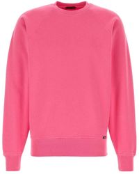 Tom Ford - Hoodies & Sweatvesten ,Roze ,Katoen Cotton Crew Neck Sweatshirt - Lyst