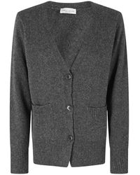 Roberto Collina - Truien & Vesten ,Grijs ,Wol Cardigan Ml 36010 - Lyst
