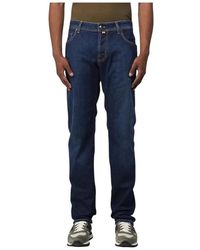 Jacob Cohen - Jeans ,Blauw ,Katoen Faded Straight-Leg Jeans - Lyst