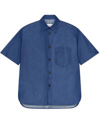 Givenchy - Overhemden ,Blauw ,Katoen Couture Seam Shirt - Lyst
