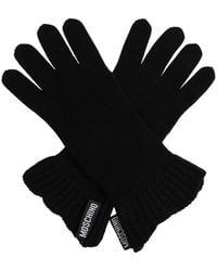 Moschino - Handschuhe Mit Logo-Patch - Lyst