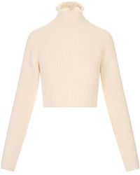 Max Mara - Truien & Vesten ,Katoen Campo Cropped Turtleneck Trui - Lyst