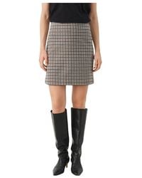 Part Two - Rokken ,Veelkleurig ,Polyester Bruin Geruite Rok Klassieke Stijl - Lyst