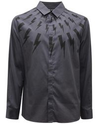 Neil Barrett - Overhemden ,Grijs ,Losse Shirt Made - Lyst