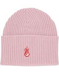 Vision Of Super - Rosa Beanie Mütze Mit Flames Logo - Lyst