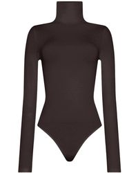 Wolford - Tops ,Bruin ,Katoen Colorado String Body - Lyst