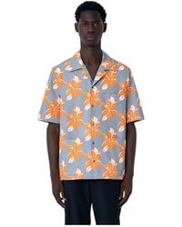 Gucci - Overhemden ,Veelkleurig ,Katoen Gedrukte Poplin Button-Down Shirt - Lyst