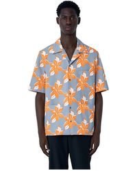 Gucci - Overhemden ,Veelkleurig ,Katoen Gedrukte Poplin Button-Down Shirt - Lyst