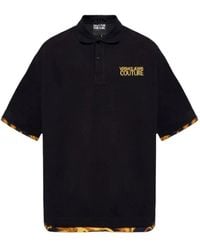 Versace - Klassisches polo shirt mit gold logo - Lyst