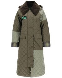 Barbour - Trench coat trapuntato con design a blocchi di colore - Lyst