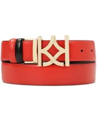 Kazar - Accessoires ,Rood ,Leer Rood En Zwart Dubbelzijdige Riem - Lyst