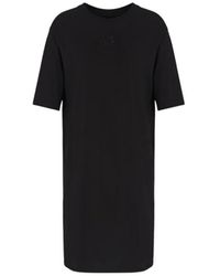 ARMANI EXCHANGE - Zwarte Gebreide Mini Jurk - Lyst