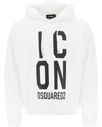 DSquared² - Icon squared cool fit kapuzenpullover mit logo-print - Lyst