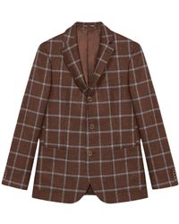 Brooks Brothers - Brauner blazer aus einer mischung aus schurwolle, seide und leinen - Lyst