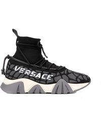 Versace - Sneakers con coulisse dettagli in pizzo logo in rilievo - Lyst