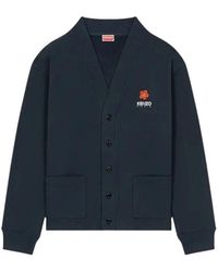 KENZO - Truien & Vesten ,Blauw ,Jersey Cardigan - Lyst