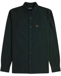 Fred Perry - Overhemden ,Groen ,Katoen Oxford Button-Up Overhemd - Lyst