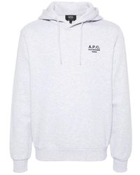 A.P.C. - Hoodies & Sweatvesten ,Grijs ,Katoen Katoenen Hoodie - Lyst
