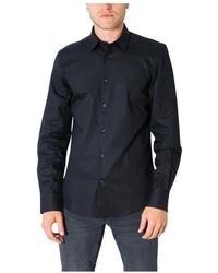 Antony Morato - Zwarte Katoenen Poplin Overhemd Lente/Zomer - Lyst