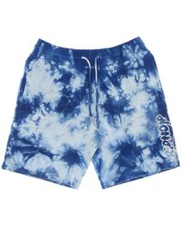 RIPNDIP - Blauwe Acid Wash Sweat Shorts Lichtgewicht Trainingspak - Lyst