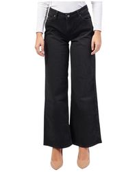 Guess - Zwarte Wide Leg Jeans Voor Vrouwen - Lyst