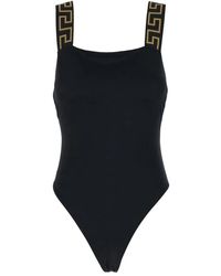 Versace - Schwarzer sea einteiliger badeanzug - Lyst