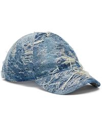 DIESEL - Denim zerissene hüte indigo blau - Lyst
