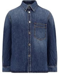Givenchy - Overhemden ,Blauw ,Denim Blauwe Overshirt Voor Mannen - Lyst