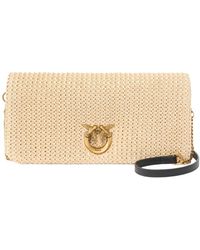Pinko - Raffia Bag Mit Logo - Lyst