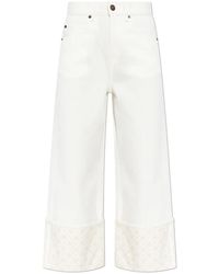 Tory Burch - Jeans Mit Geradem Bein Und Kontrastumschlag - Lyst
