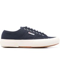 Superga - Schoenen ,Blauw ,Katoen Blauwe Sneakers Met Veters En Rubberen Zool - Lyst