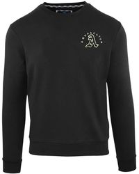 Aquascutum - Baumwoll-sweatshirt gerippte bündchen logo - Lyst