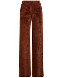 Alberta Ferretti - Broeken ,Bruin ,Wijde Broek Met Hoge Taille - Lyst