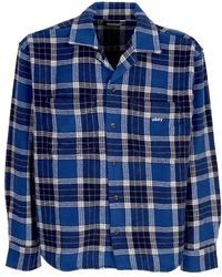 Obey - Overhemden ,Blauw ,Katoen Geweven Limoges Multi Lange Mouw Shirt - Lyst