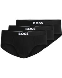 HUGO - Ondergoed ,Zwart ,Katoen Katoen Stretch Hip Br 3P Ondergoed - Lyst