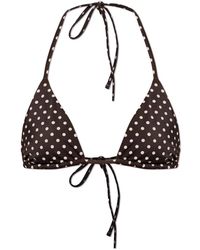 Matteau - Badmode ,Bruin ,Nylon String Triangle Bikini Top - Lyst