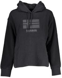 Napapijri - Zwarte Katoenen Hoodie Sweatshirt Geborduurd Logo - Lyst