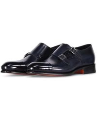 Santoni - Leder doppel monkstraps eleganter stil - Lyst